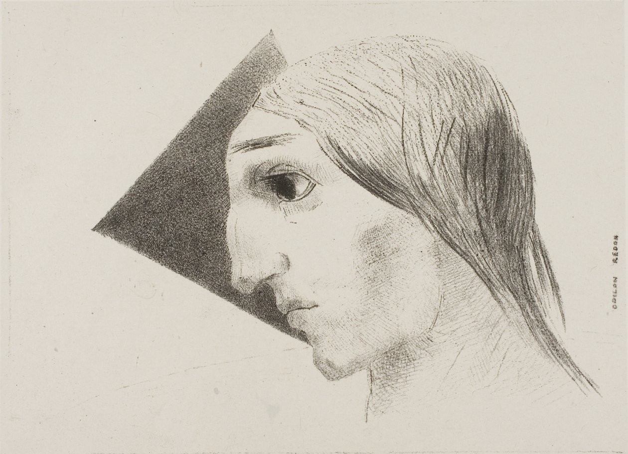 Madness, tallerken seks fra To Edgar Poe av Odilon Redon