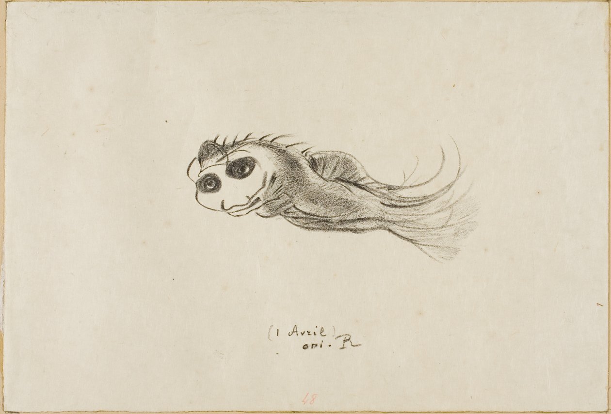 Meny for en middag for franske litografer, 1. april 1887 av Odilon Redon