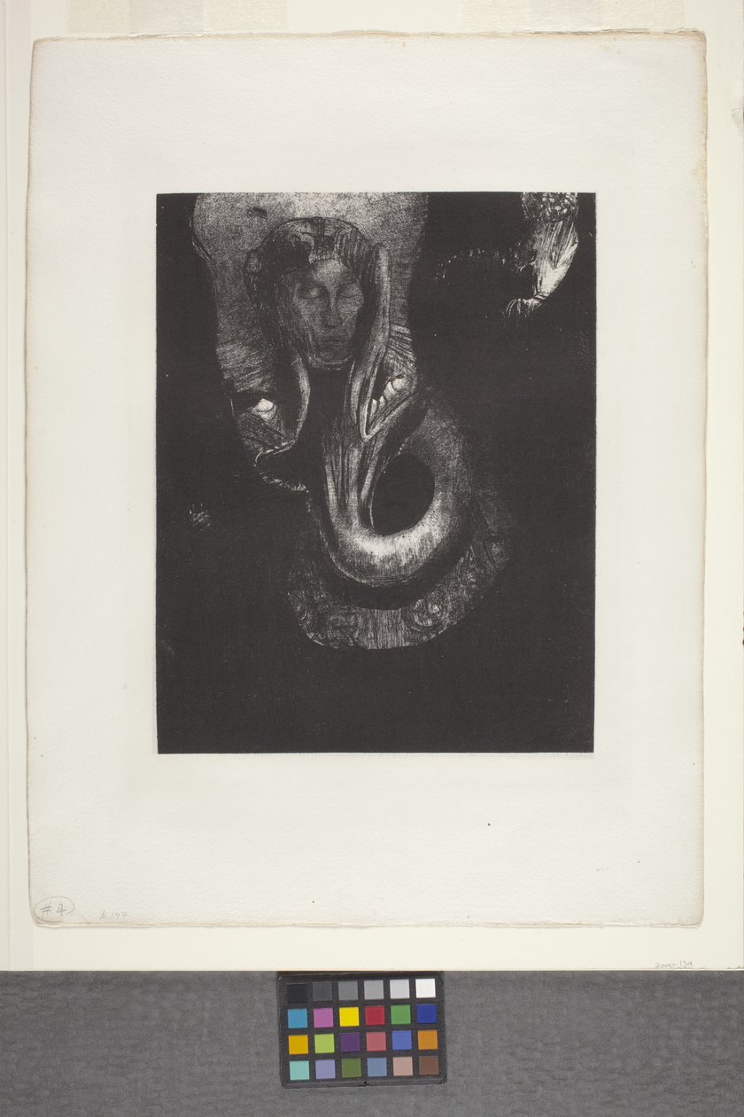 Oannès: "I, The First Consciousness Of Chaos ..." (litografi på kinesisk applikasjonspapir) av Odilon Redon
