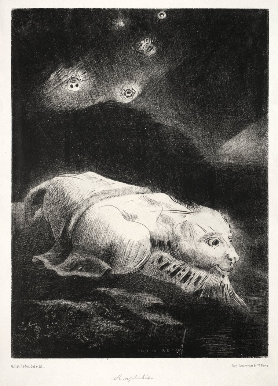 Origins: When Life Was Awakening in the Depths of Obscure Matter, 1883. av Odilon Redon