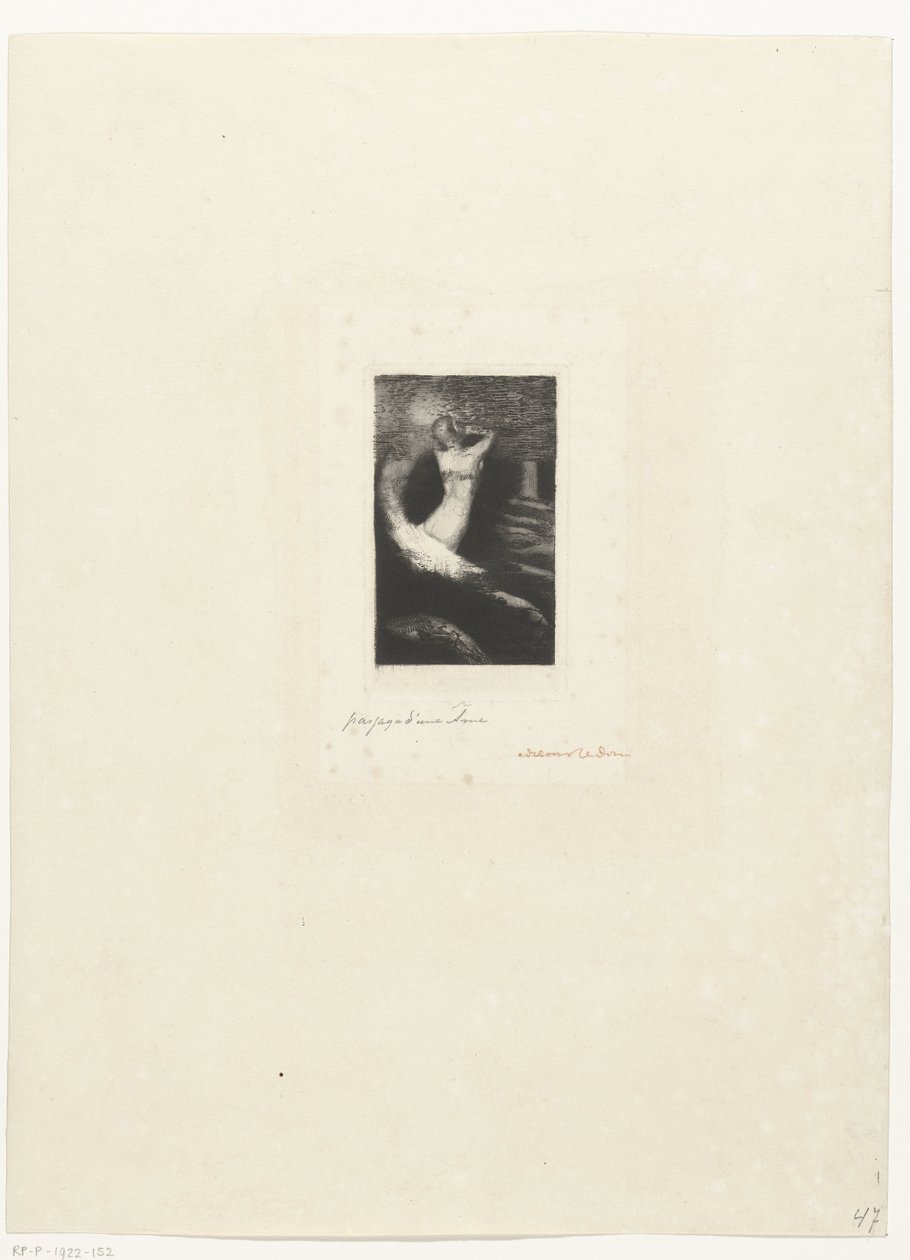Kryssing av sjelen Passage d'une âme (tittel på objekt) av Odilon Redon