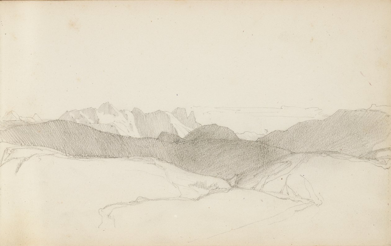Side fra en skissebok, "Baskerlandet", 1862-63 av Odilon Redon