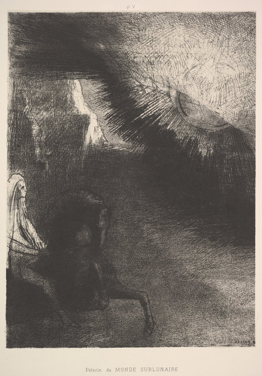 Pilegrim fra en undermånesverden, 1891. av Odilon Redon