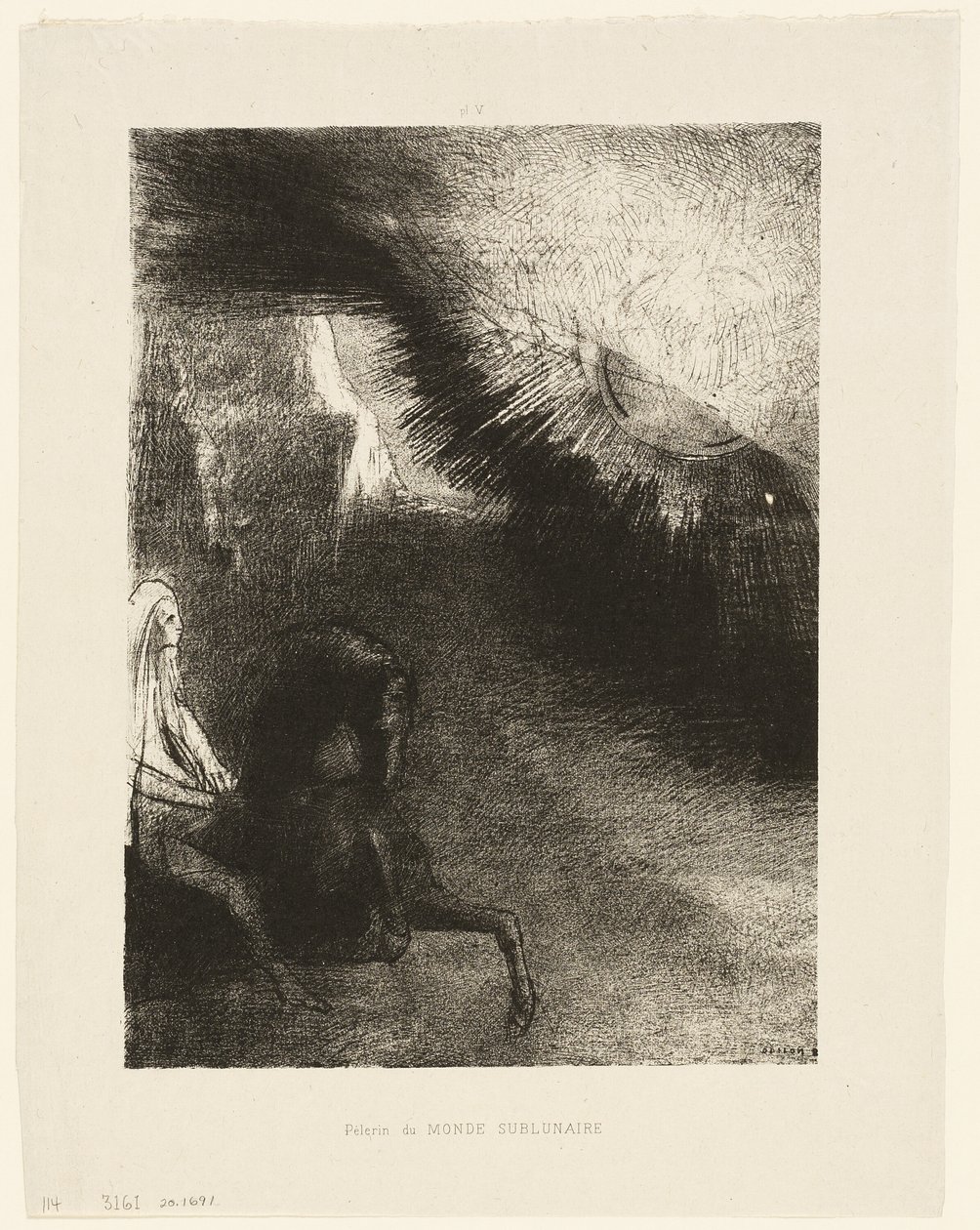 Pilgrim of the Sublunary World, plate 5 av 6 av Odilon Redon