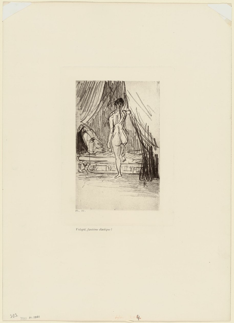Pleasure, Elastic Phantom!, plate 5 av 9 av Odilon Redon