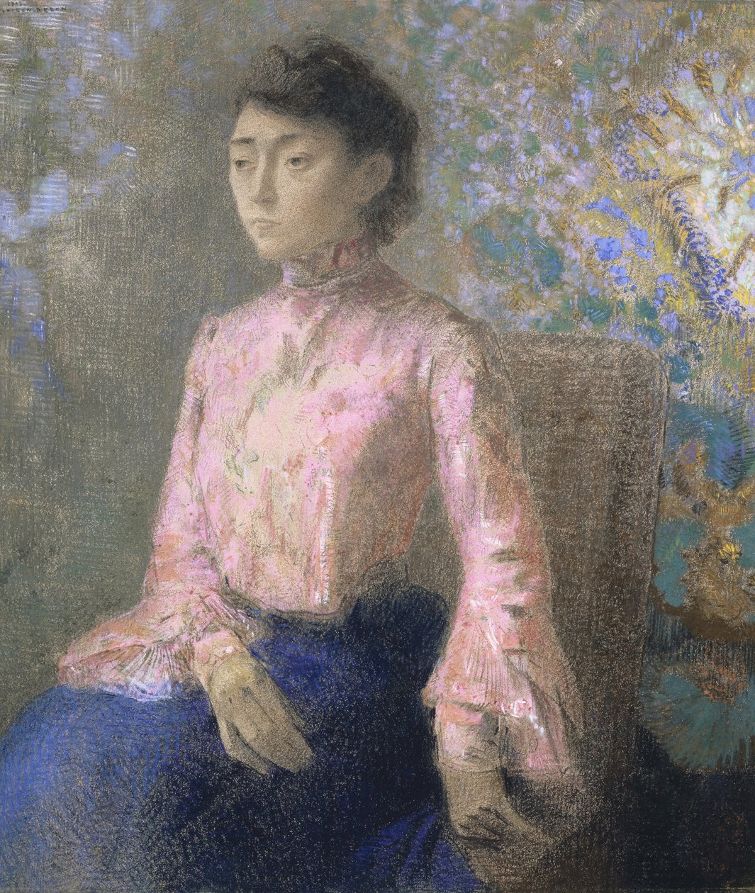 Portrett av frøken Jeanne Chain, 1903 av Odilon Redon