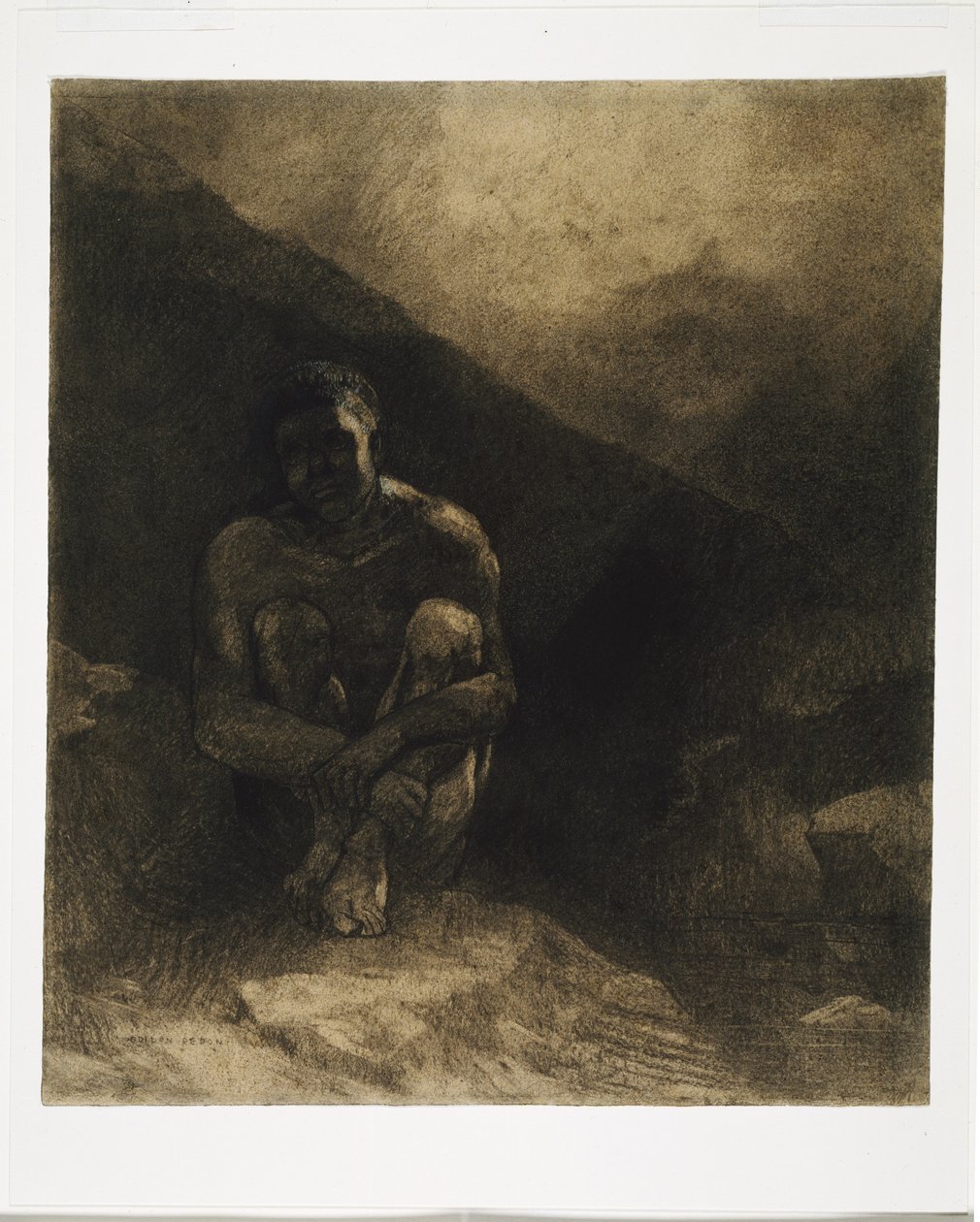 Primitiv mann, 1872 av Odilon Redon