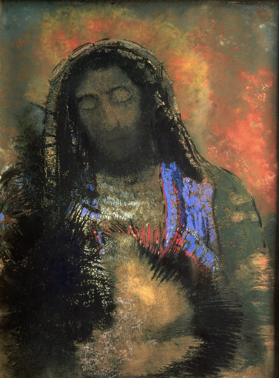 Sacred Heart, 1910 (pastell på papir) av Odilon Redon