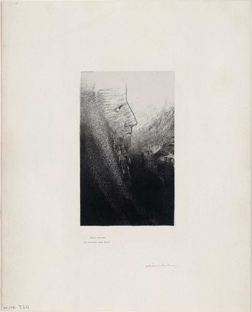 Saint Anthony: "Hjelp meg, o min Gud!", plate 2 av 24 av Odilon Redon