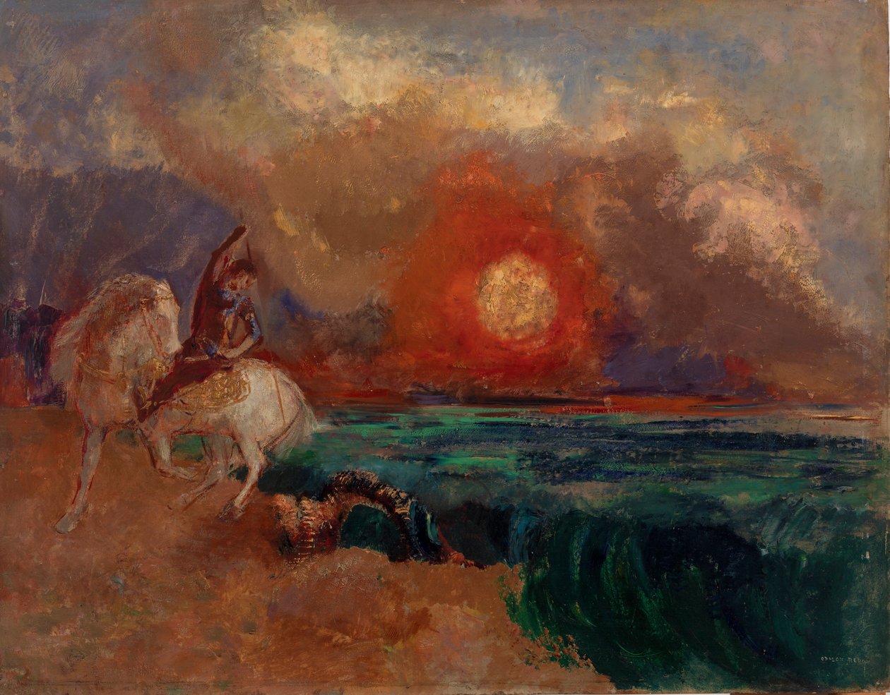 Saint George og dragen av Odilon Redon