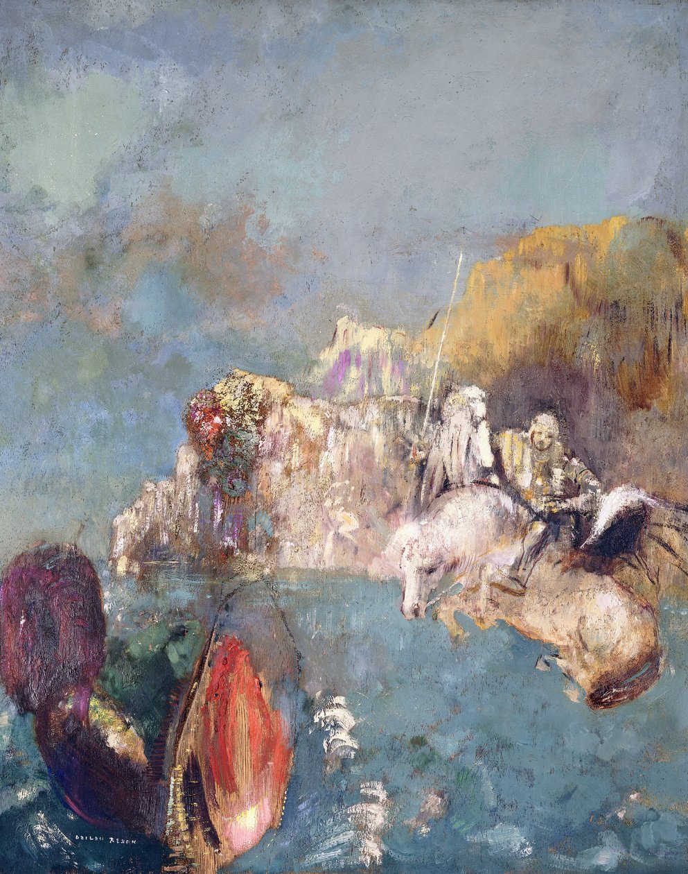 Saint George and the Dragon, 1909-1910 av Odilon Redon