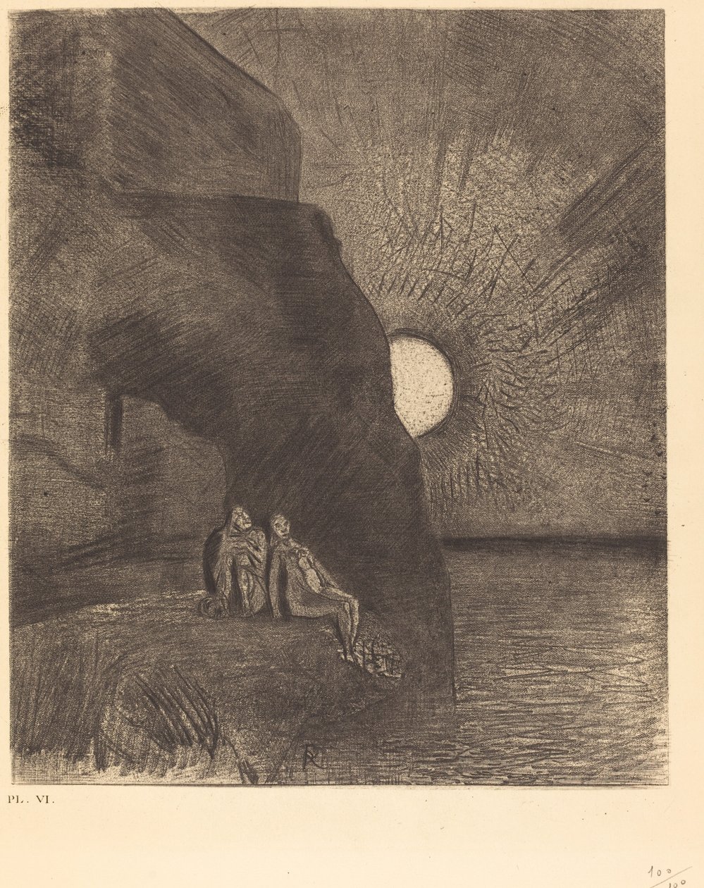 Sans cesse a mes cotes s'agite le demon (Ustanselig rører demonen ved min side) av Odilon Redon
