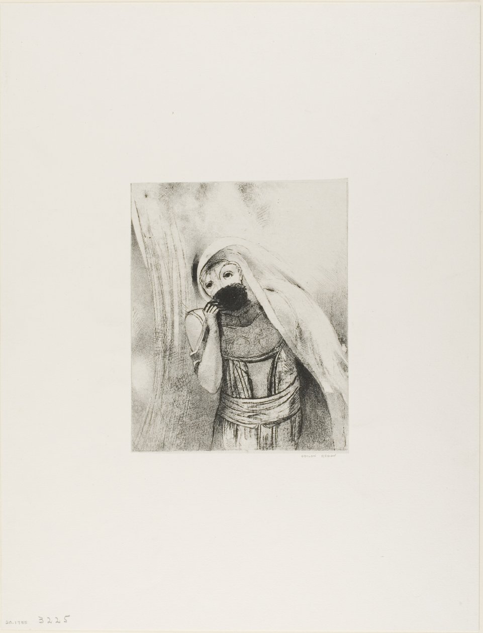 Hun trekker fra brystet en svamp, perfekt svart, og dekker den med kyss, plate 8 av 24 av Odilon Redon