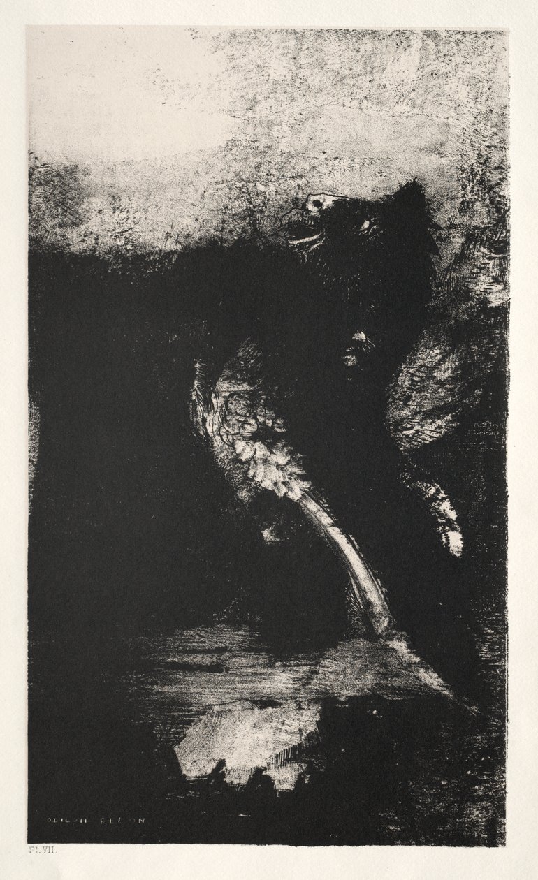 The Chimera with Green Eyes Turns, Bays av Odilon Redon