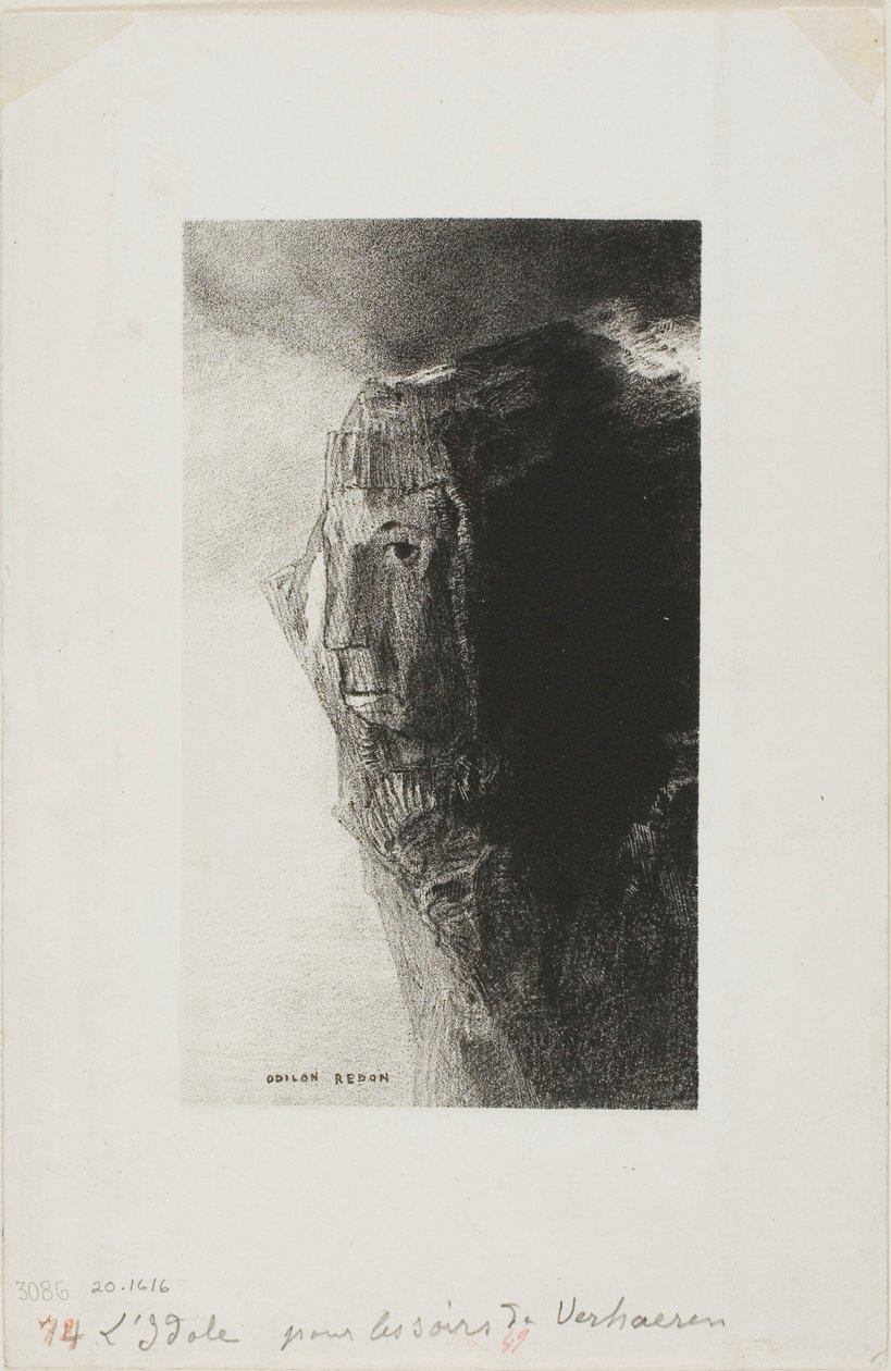 The Idol, frontispice fra Emile Verhaerens Les Soirs av Odilon Redon