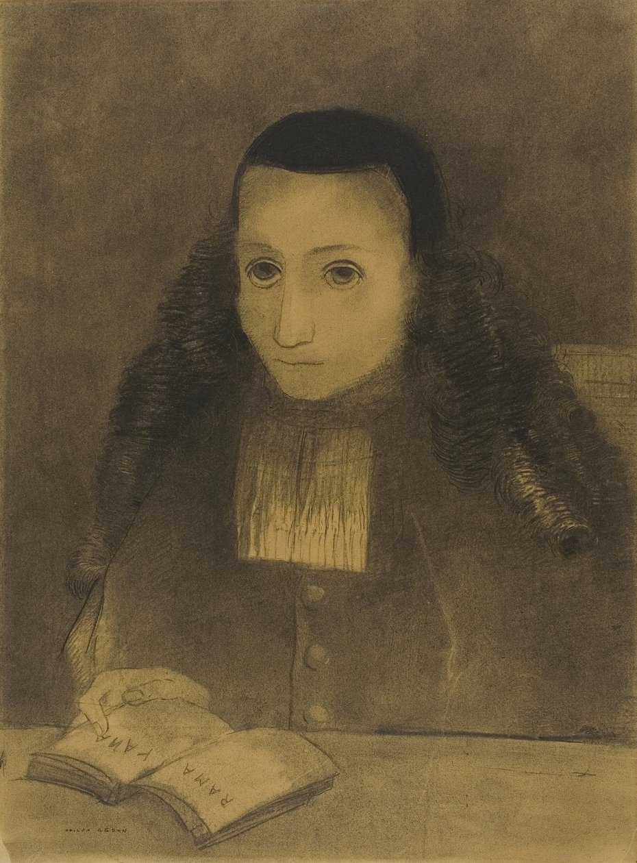 Den lille abbeden som leser Ramayana, 1883 av Odilon Redon