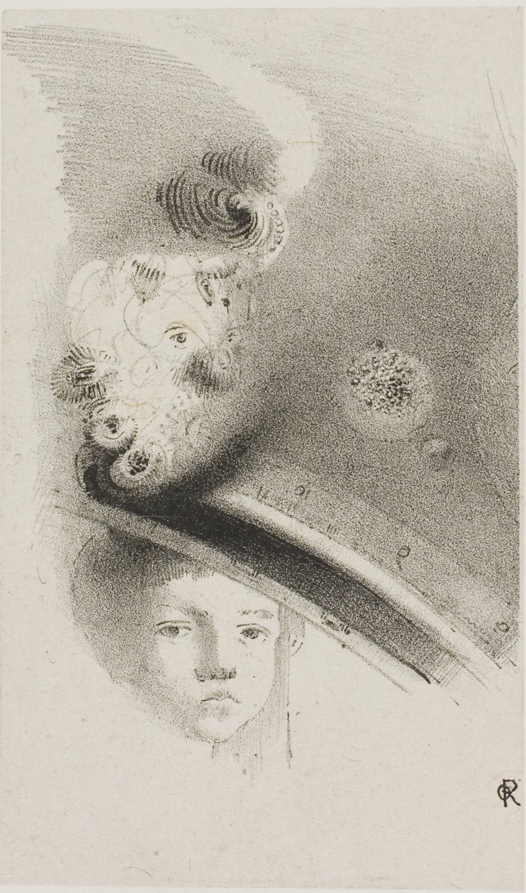 Prøvelitografi uten tittel av Odilon Redon