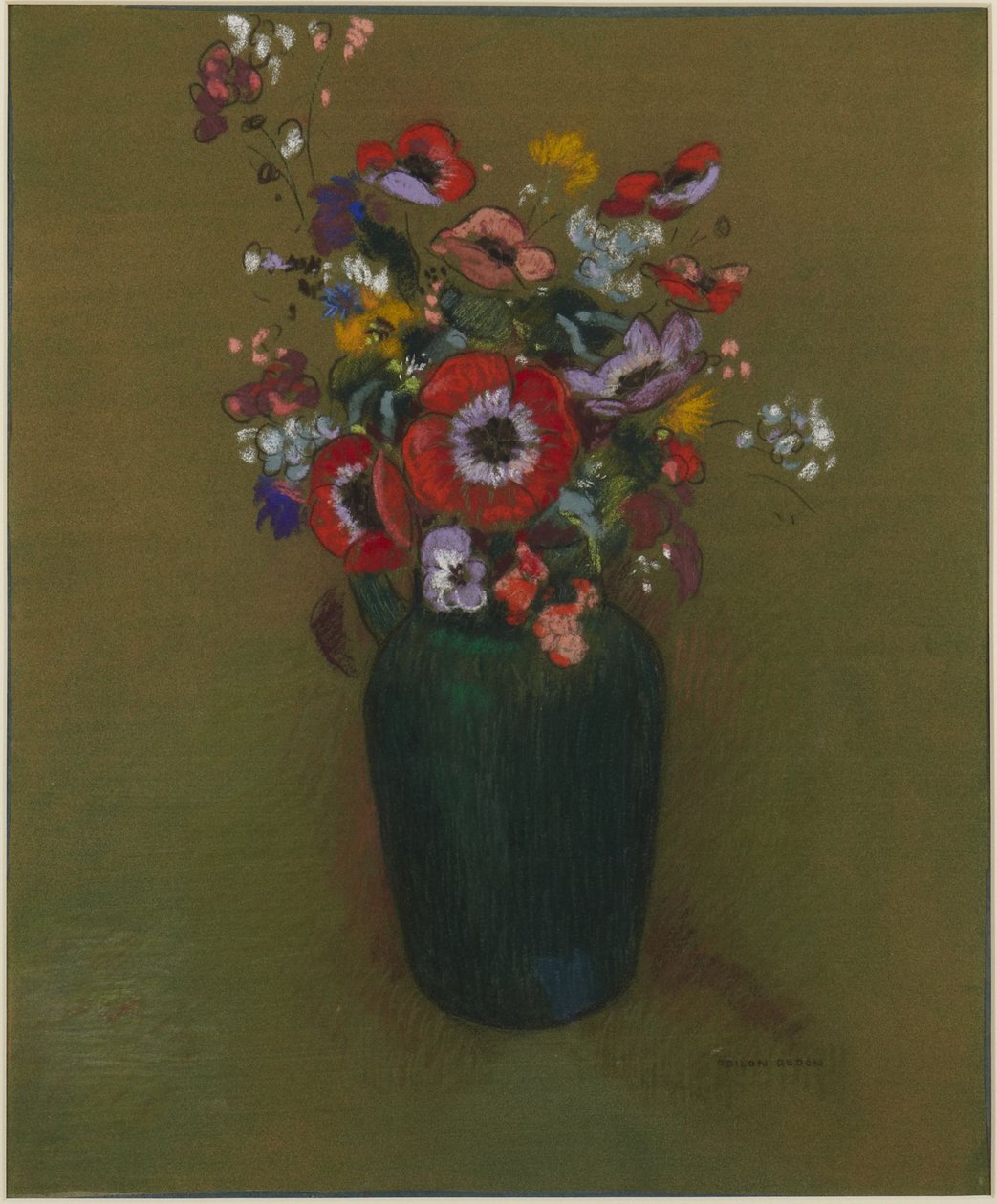 Vase med blomster av Odilon Redon