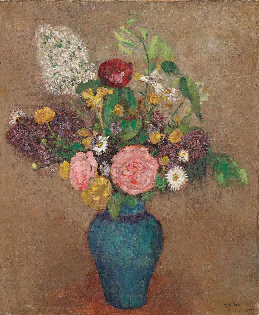 Vase med blomster av Odilon Redon