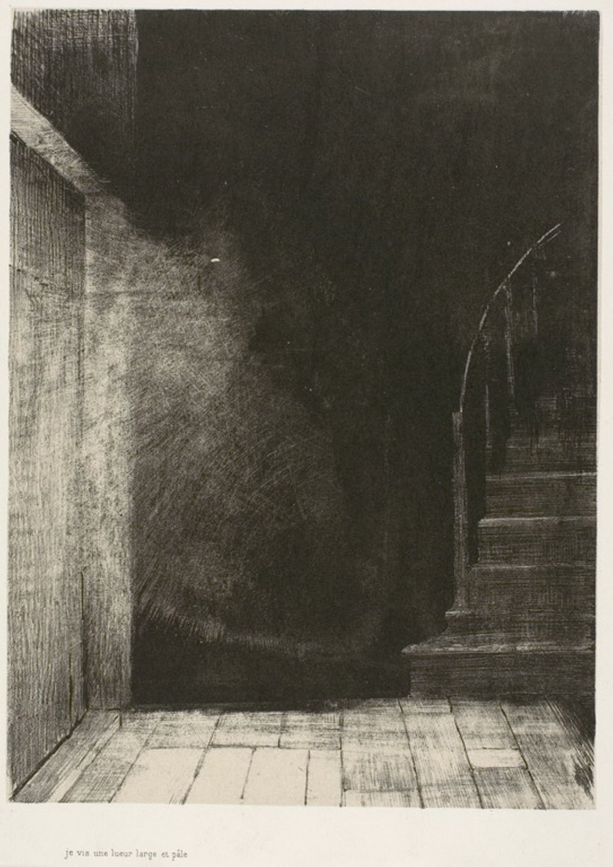 Vi så begge et stort blekt lys, plate 2 av 6 av Odilon Redon