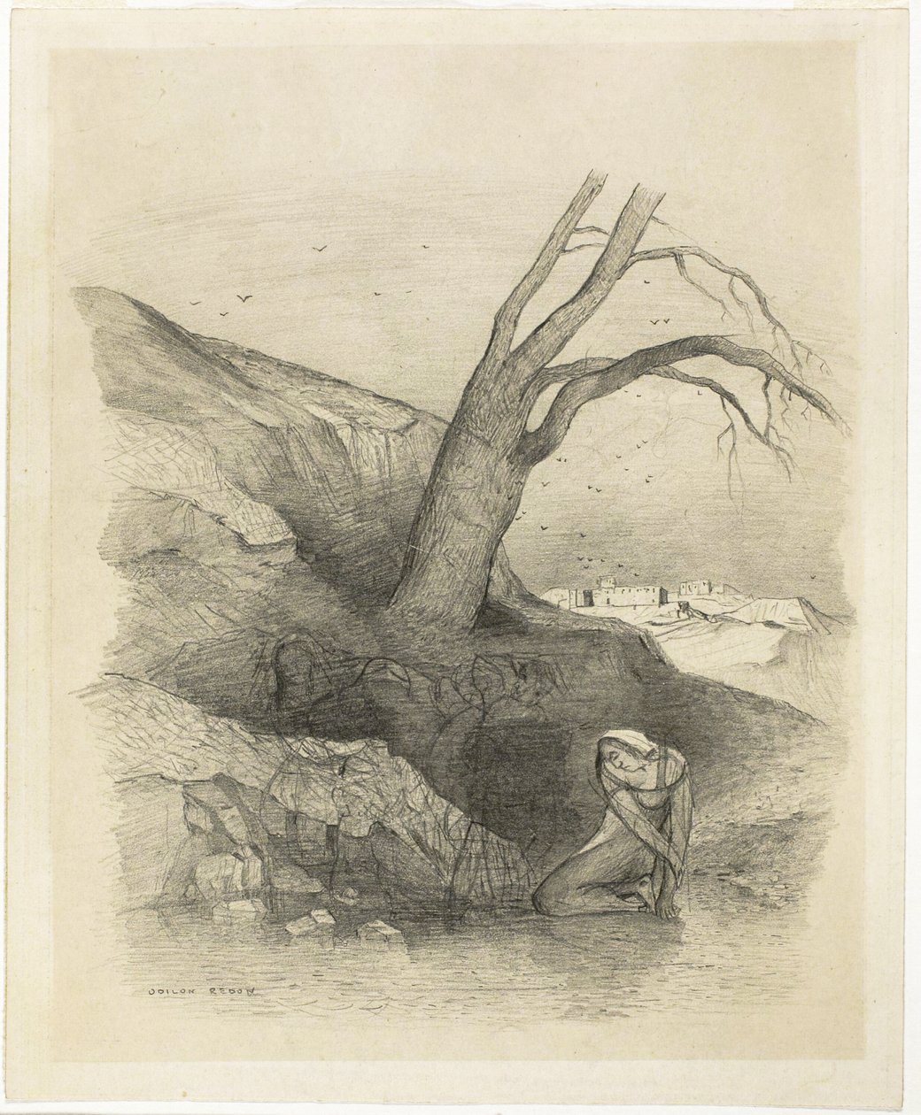 Kvinne på kne av Odilon Redon