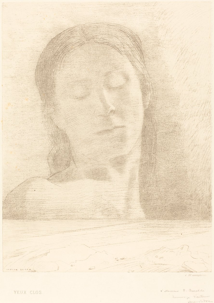 Yeux Clos (lukkede øyne) av Odilon Redon