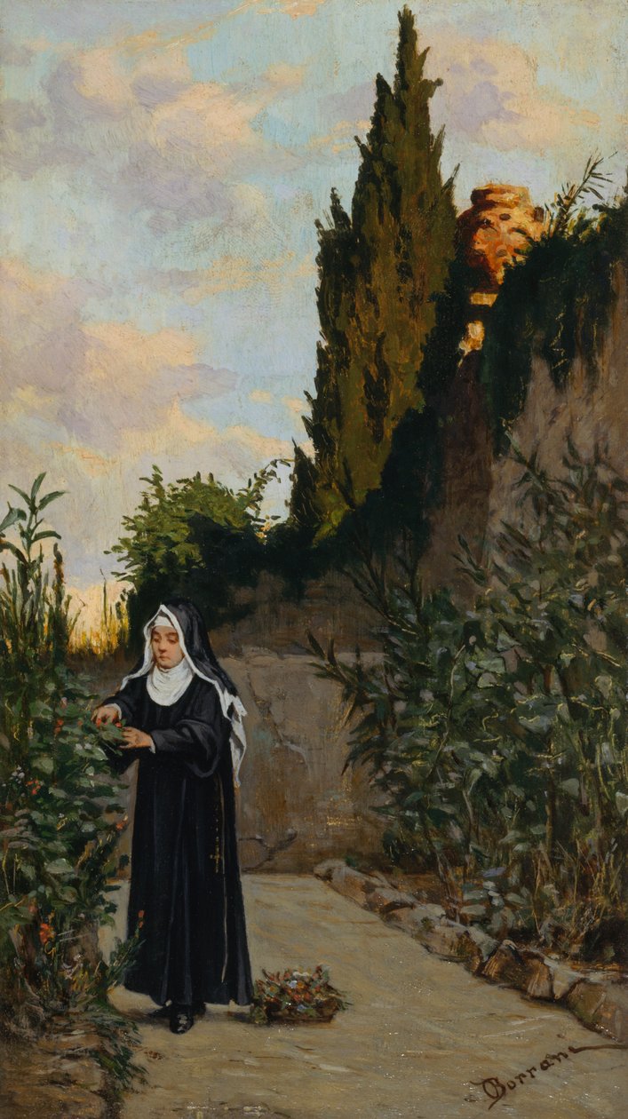 Nonne i hagen av Odoardo Borrani