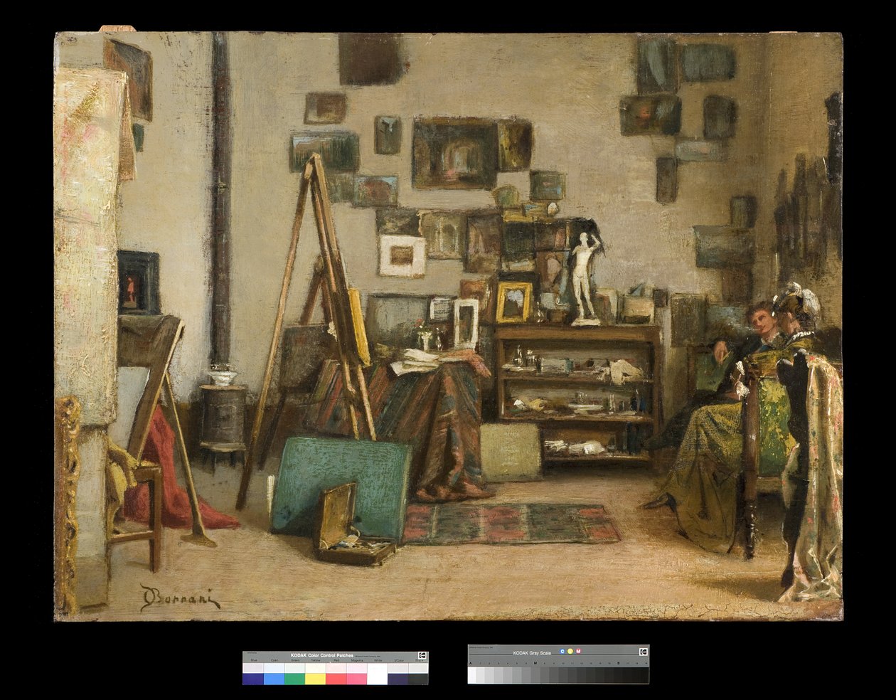 Besøk på malerstudiet, 1865-75 av Odoardo Borrani