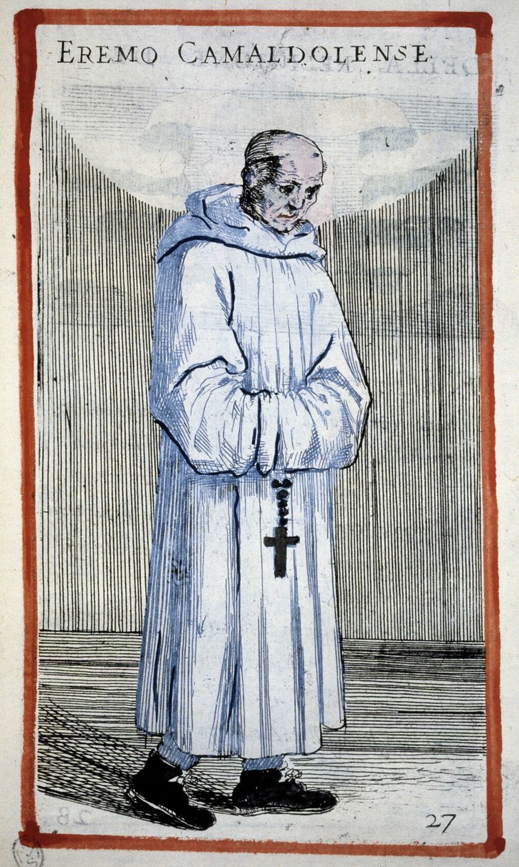 Eremitt camaldulus. Gravering i O. Fialetti. Det 16. århundre. av Odoardo Fialetti