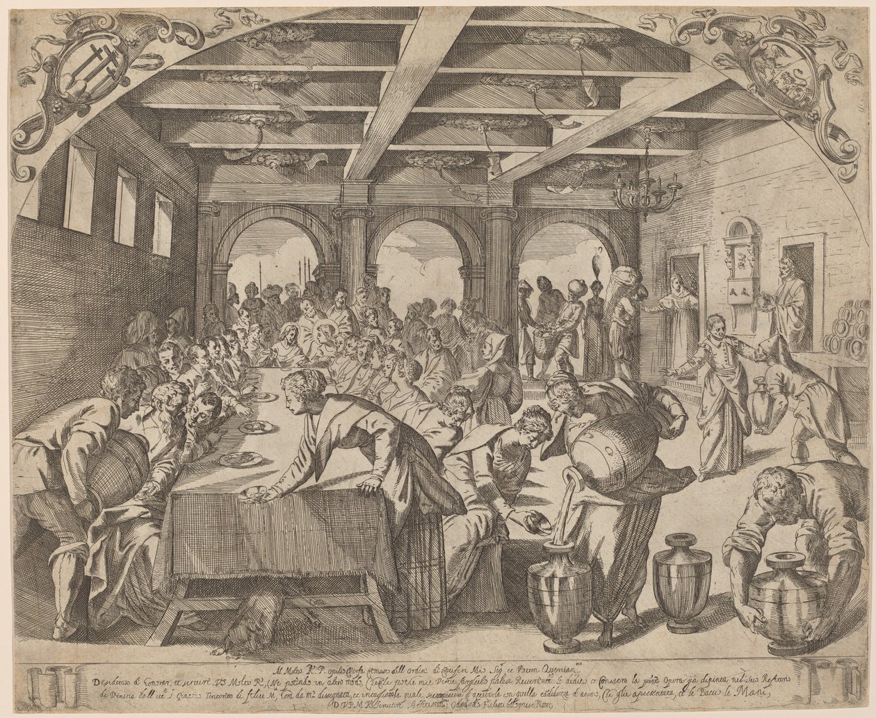 Ekteskapet i Kana av Odoardo Fialetti after Jacopo Tintoretto