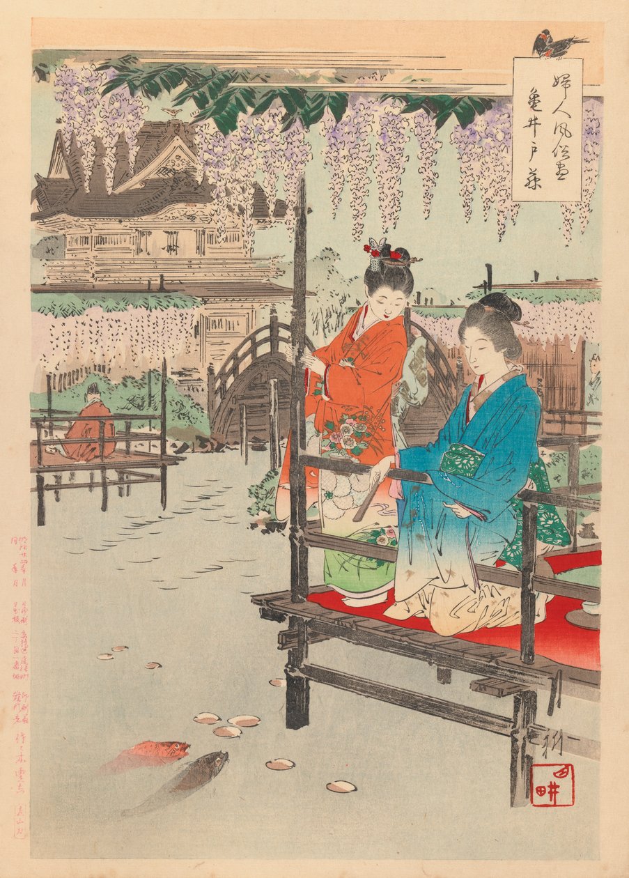 Trykk fra serien Womans Customs and Manners, 1891-92 (treblokktrykk) av Ogata Gekko