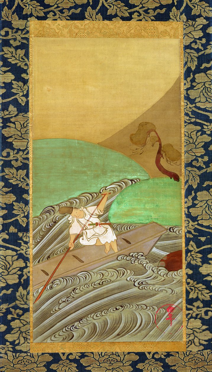 The Boatman (penn og blekk på silke) av Ogata Korin