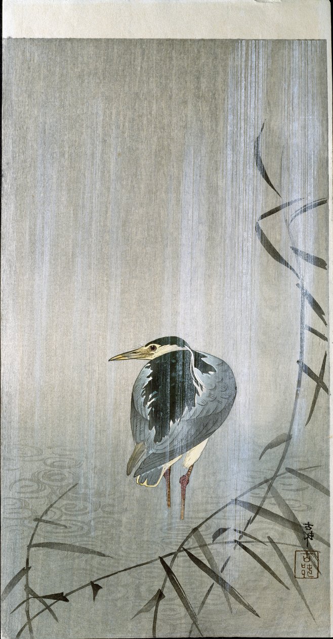 Fugl i regnet, 1907 av Ohara Koson