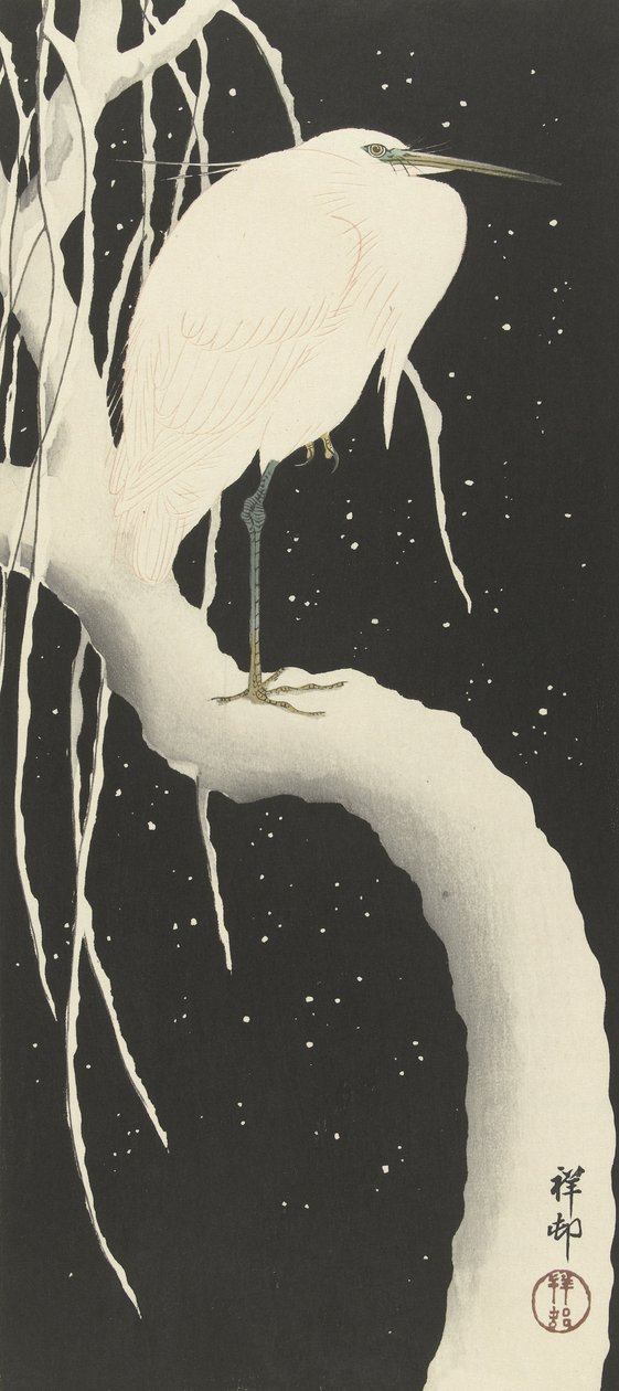 Egret in the Snow, 1925-1936 av Ohara Koson