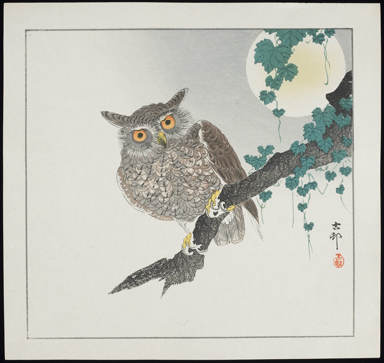 Ugle, før 1912 av Ohara Koson
