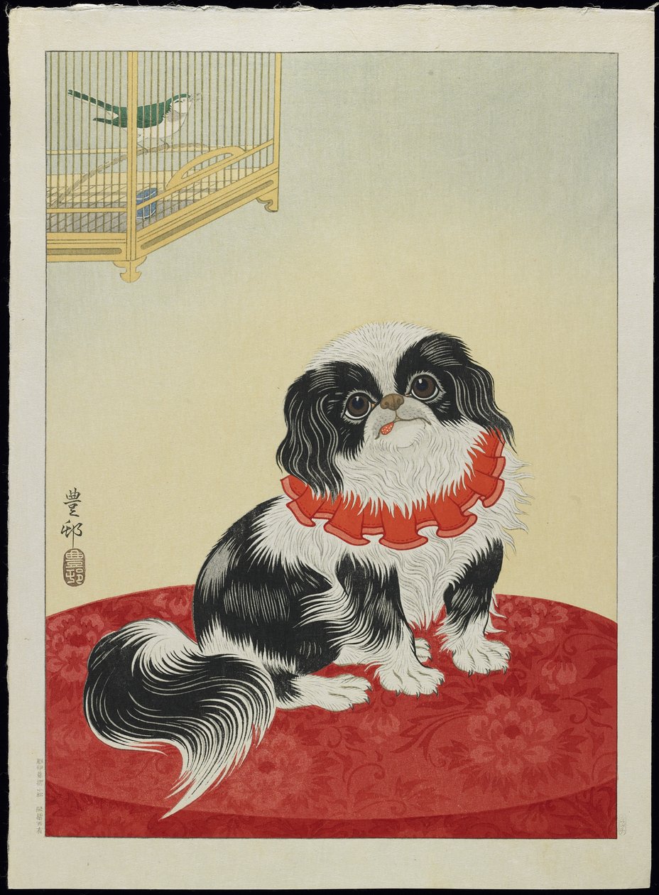 Pug Dog, 1930-tallet av Ohara Koson