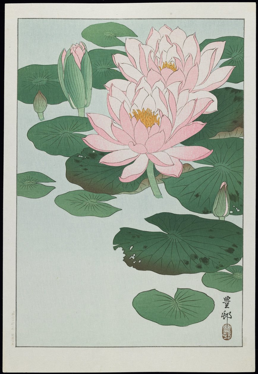 Vannlilje, 1930-tallet av Ohara Koson