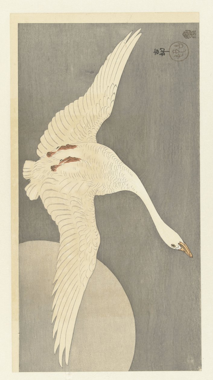 Gås ved fullmåne av Ohara Koson