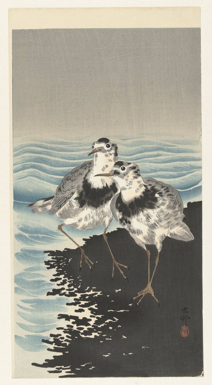 Flotte knutesandpiper av Ohara Koson