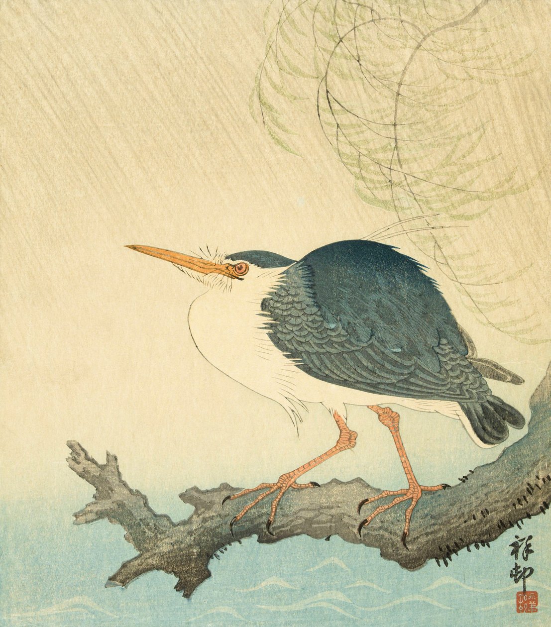 Heron in a Storm, av den japanske kunstneren Ohara Koson av Ohara Koson