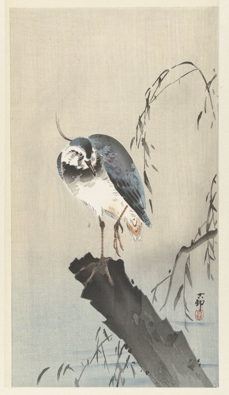 Vivi på en trestubbe av Ohara Koson