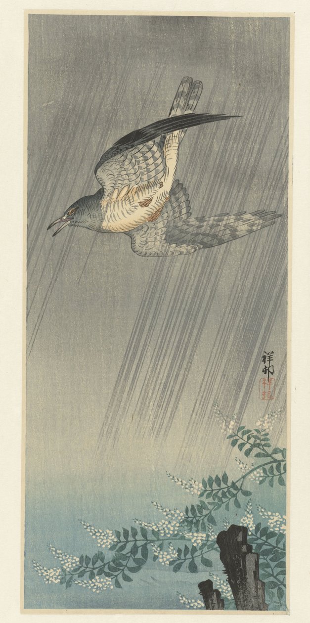 Gjøk i storm av Ohara Koson