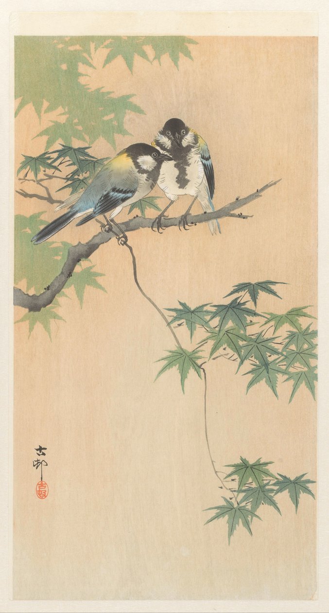 Pommemeis på lønnegren av Ohara Koson