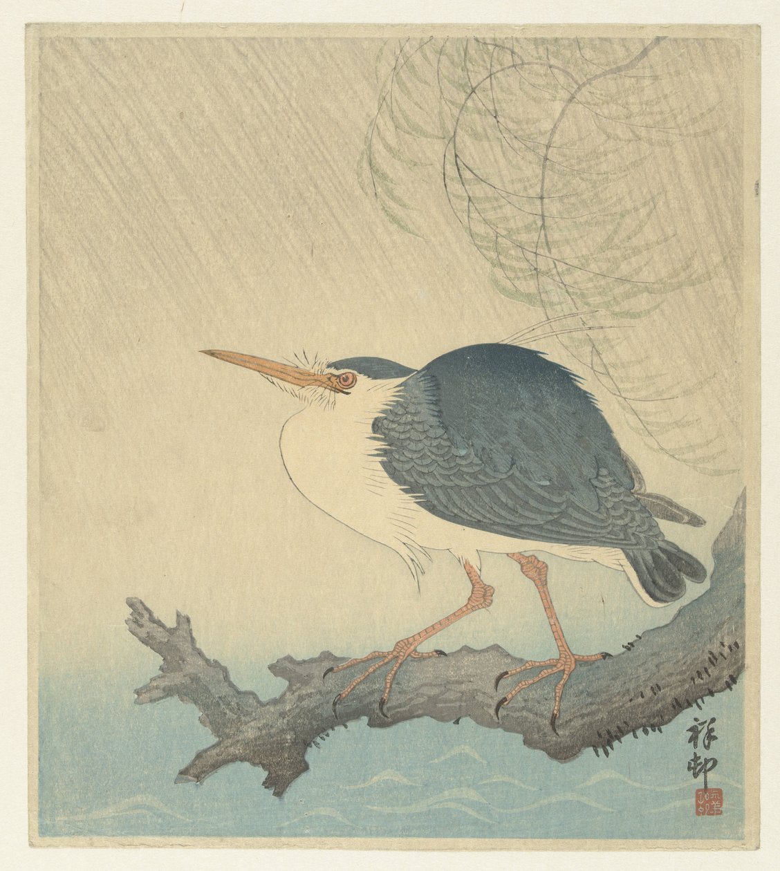 Kvakk på en trestubbe av Ohara Koson