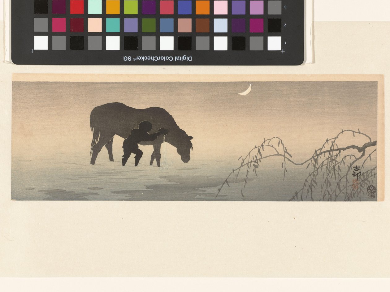 Mann og hest av Ohara Koson