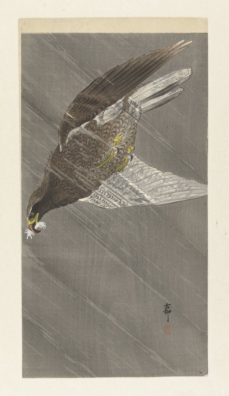 Nedover flygende ørn av Ohara Koson