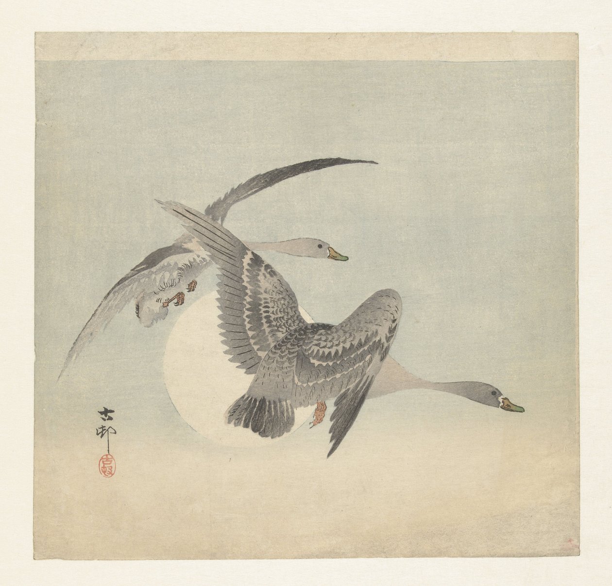 To blisgjess på flukt av Ohara Koson