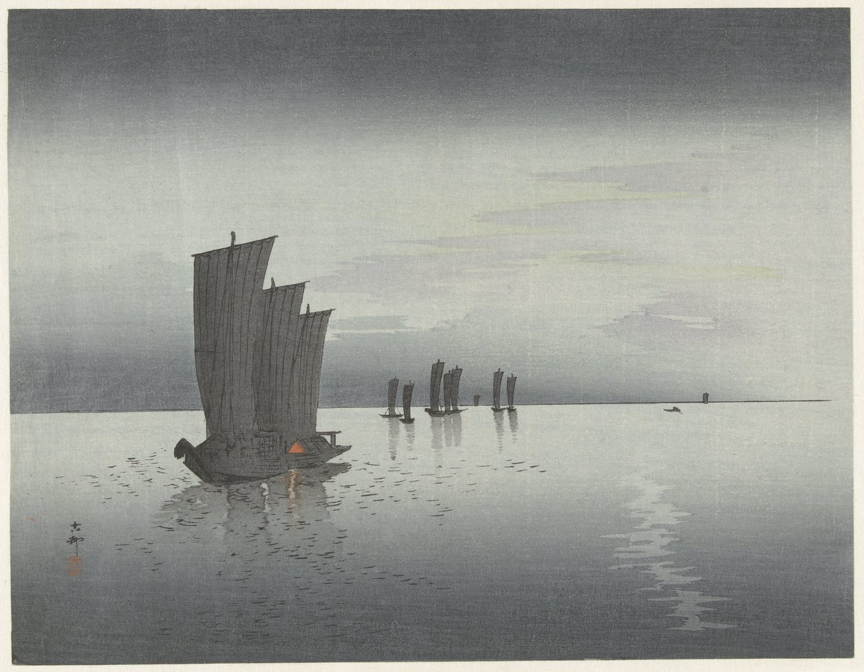 fiskebåter av Ohara Koson