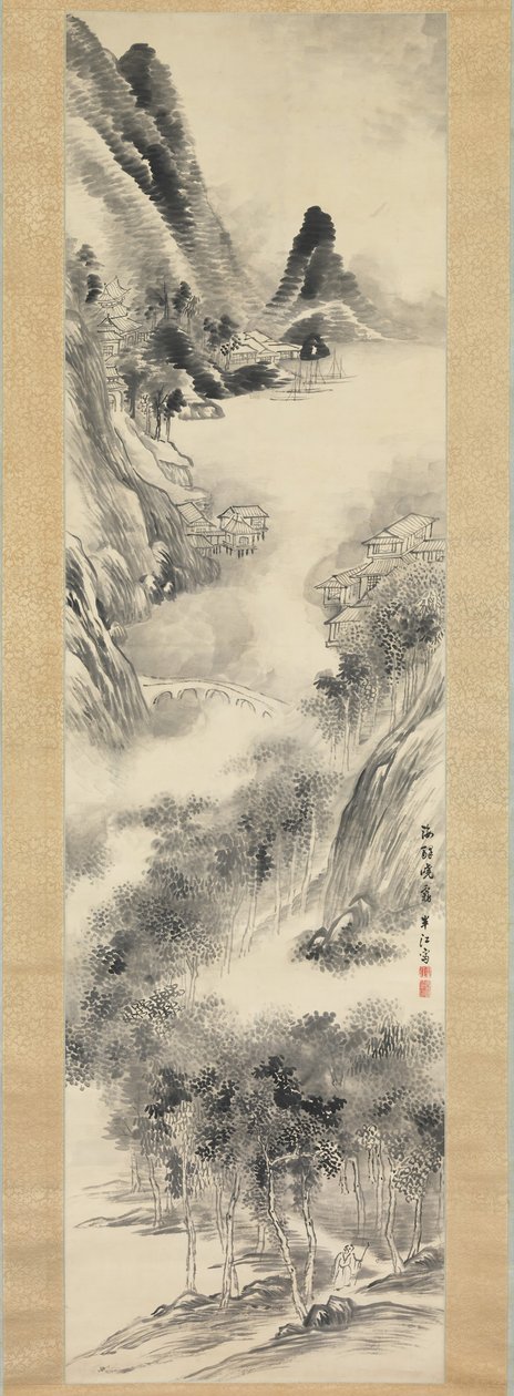Misty Dawn at the Seashore, 1800-tallet. av Okada Hanko