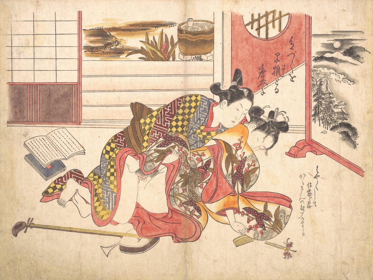 Soveromsscene, ca. 1739., ca. 1739. av Okumura Masanobu